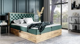 Meble Gruška - Boxspring postelja Wood3 - 180x200 cm - Aspen 05