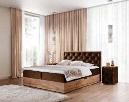 Meble Gruška - Boxspring postelja Wood 10 - 200x200 cm