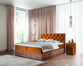 Meble Gruška - Boxspring postelja Wood 10 - 200x200 cm