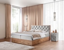 Meble Gruška - Boxspring postelja Wood 10 - 200x200 cm