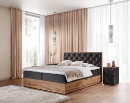 Meble Gruška - Boxspring postelja Wood 10 - 200x200 cm