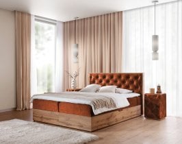 Meble Gruška - Boxspring postelja Wood 10 - 200x200 cm