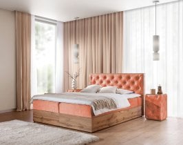 Meble Gruška - Boxspring postelja Wood 10 - 200x200 cm