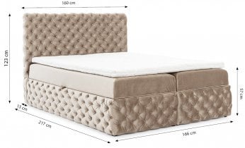 Meble Gruška - Boxspring postelja Castel - 160x200 cm