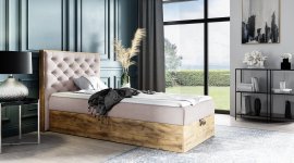 Boxspring postelja Wood-3 mini - 90x200 cm