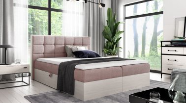 Meble Gruška - Boxspring postelja Wood 1 - 200x200 cm - nordijski tik