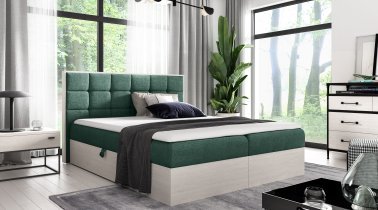 Meble Gruška - Boxspring postelja Wood 1 - 200x200 cm - nordijski tik