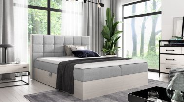 Meble Gruška - Boxspring postelja Wood 1 - 200x200 cm - nordijski tik