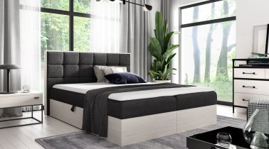 Meble Gruška - Boxspring postelja Wood 1 - 200x200 cm - nordijski tik