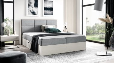 Meble Gruška - Boxspring postelja Wood 2 - 140x200 cm - nordijski tik