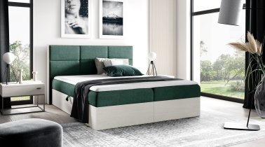 Meble Gruška - Boxspring postelja Wood 2 - 140x200 cm - nordijski tik
