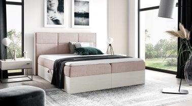 Meble Gruška - Boxspring postelja Wood 2 - 140x200 cm - nordijski tik