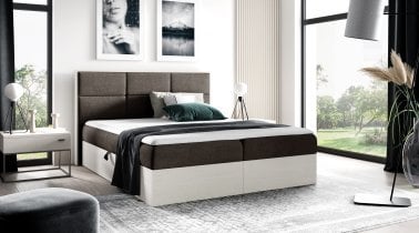 Meble Gruška - Boxspring postelja Wood 2 - 140x200 cm - nordijski tik