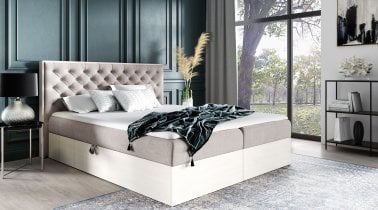 Meble Gruška - Boxspring postelja Wood 3 - 120x200 cm - nordijski tik
