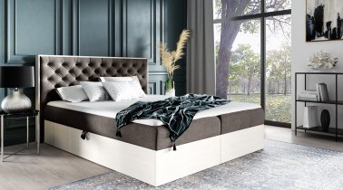 Meble Gruška - Boxspring postelja Wood 3 - 120x200 cm - nordijski tik