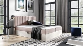 Boxspring postelja Wood 4 - 140x200 cm - nordijski tik