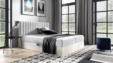 Meble Gruška - Boxspring postelja Wood 4 - 160x200 cm - nordijski tik