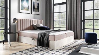 Meble Gruška - Boxspring postelja Wood 4 - 160x200 cm - nordijski tik