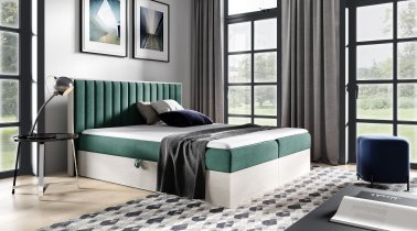 Meble Gruška - Boxspring postelja Wood 4 - 160x200 cm - nordijski tik
