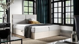 Boxspring postelja Wood 5 - 140x200 cm - nordijski tik