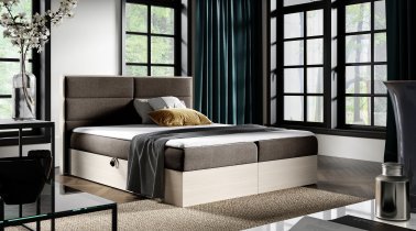 Meble Gruška - Boxspring postelja Wood 5 - 140x200 cm - nordijski tik
