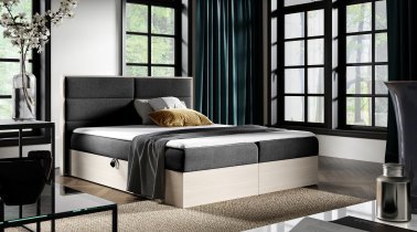Meble Gruška - Boxspring postelja Wood 5 - 140x200 cm - nordijski tik
