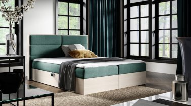 Meble Gruška - Boxspring postelja Wood 5 - 140x200 cm - nordijski tik