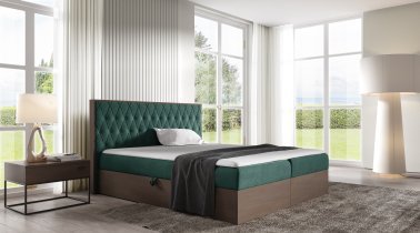 Meble Gruška - Boxspring postelja Wood 6 - 120x200 cm - temni hrast