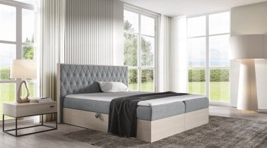 Meble Gruška - Boxspring postelja Wood 6 - 180x200 cm - nordijski tik