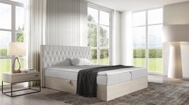 Boxspring postelja Wood 6 - 160x200 cm - nordijski tik