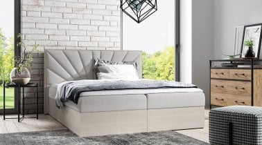 Meble Gruška - Boxspring postelja Wood 7 - 200x200 cm - nordijski tik
