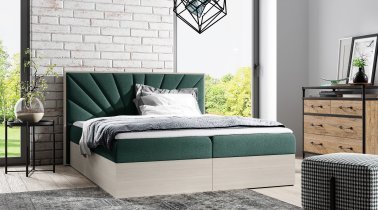 Meble Gruška - Boxspring postelja Wood 7 - 200x200 cm - nordijski tik