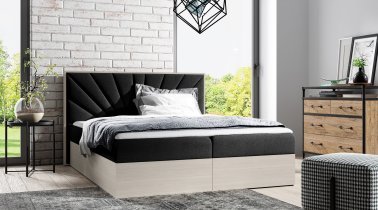 Meble Gruška - Boxspring postelja Wood 7 - 200x200 cm - nordijski tik