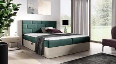 Meble Gruška - Boxspring postelja Wood 9 - 200x200 cm - nordijski tik