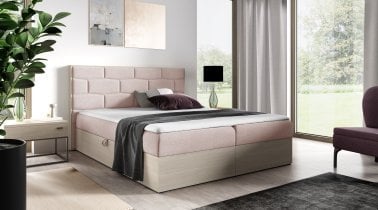 Meble Gruška - Boxspring postelja Wood 9 - 200x200 cm - nordijski tik