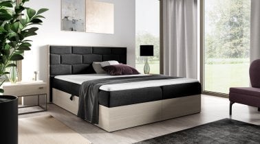 Meble Gruška - Boxspring postelja Wood 9 - 200x200 cm - nordijski tik
