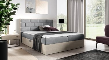 Meble Gruška - Boxspring postelja Wood 9 - 200x200 cm - nordijski tik