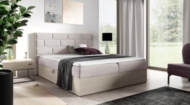 Meble Gruška - Boxspring postelja Wood 9 - 200x200 cm - nordijski tik
