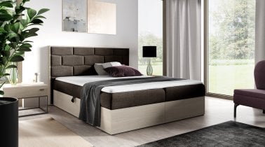 Meble Gruška - Boxspring postelja Wood 9 - 200x200 cm - nordijski tik