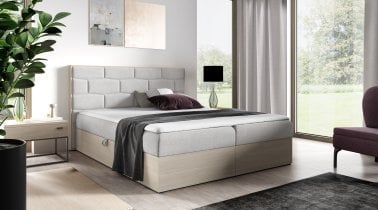 Meble Gruška - Boxspring postelja Wood 9 - 200x200 cm - nordijski tik