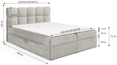 Meble Gruška - Boxspring postelja Negros - 160x200 cm