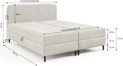 Meble Gruška - Boxspring postelja Fubu - 140x200 cm