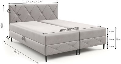 Meble Gruška - Boxspring postelja Geneva - 160x200 cm