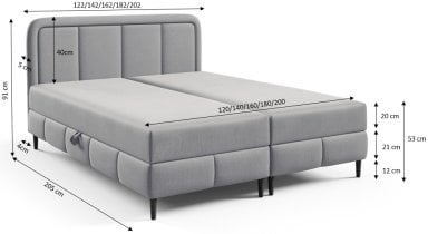 Meble Gruška - Boxspring postelja Laura - 160x200 cm