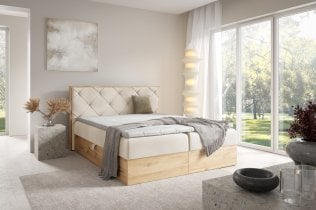 Meble Gruška - Boxspring postelja Wood 12 - 200x200 cm
