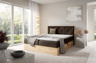 Meble Gruška - Boxspring postelja Wood 12 - 200x200 cm