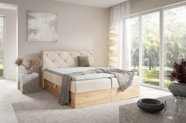 Boxspring postelja Wood 12 - 200x200 cm