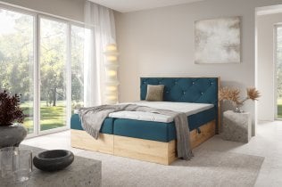 Meble Gruška - Boxspring postelja Wood 12 - 200x200 cm
