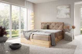 Meble Gruška - Boxspring postelja Wood 12 - 200x200 cm