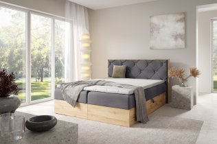Meble Gruška - Boxspring postelja Wood 12 - 200x200 cm